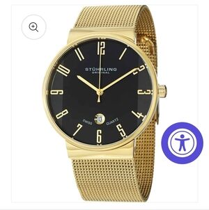 Nwot! Stuhrling Monticello 327G Swiss Quartz 40mm Classic